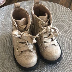 Cat & Jack gold glitter boots